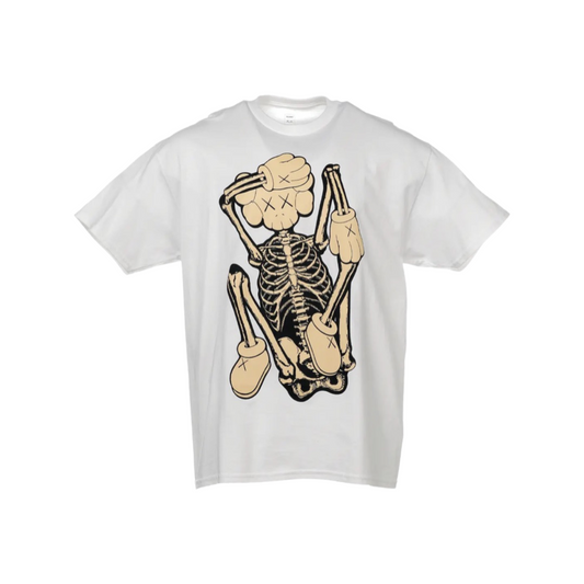 Kaws Skeleton New Fiction T-Shirt Bone White